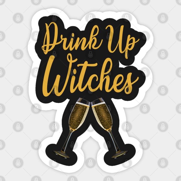 Halloween Drinking Drink Up Witches Sticker by finedesigns